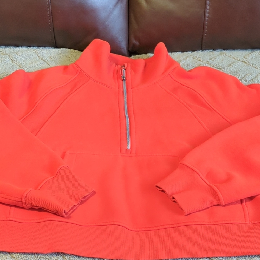 Orange Half-Zip Pullover Sweatshirt